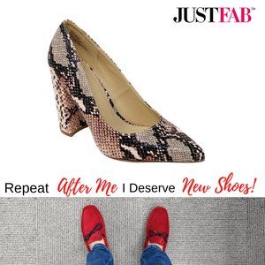NWOT Just Fab Holly Block Heel Pump